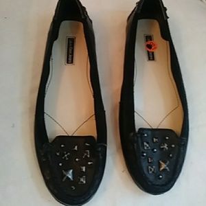 Calvin Klein Jeans black leather moccasins-sz 8